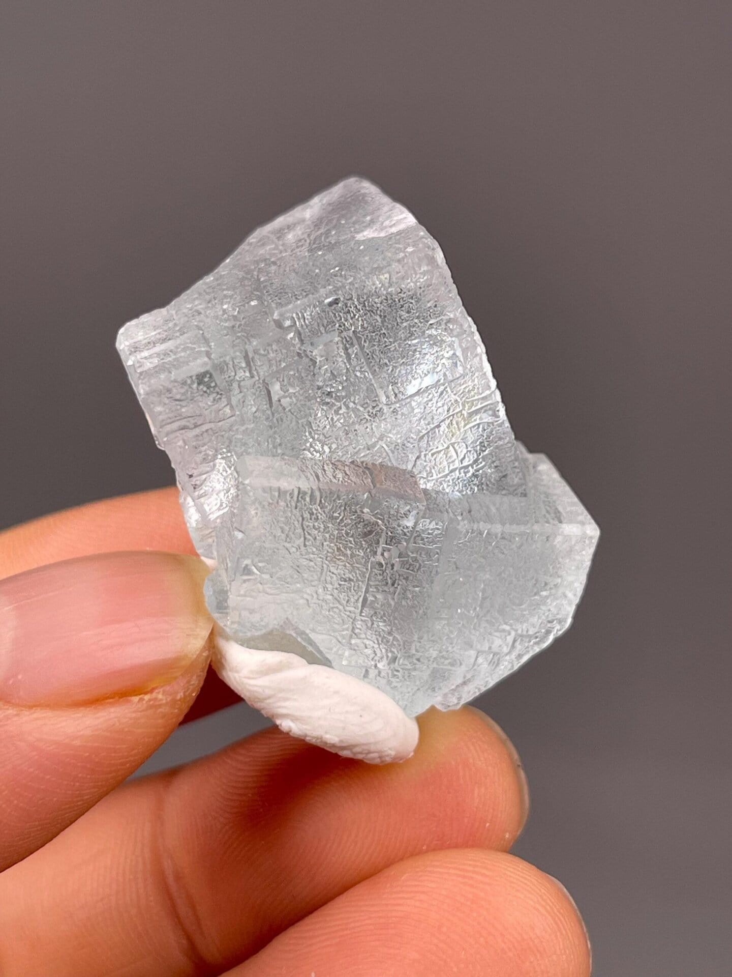 Blue fluorite twin measuring 2.0×2.0×2.0 inches