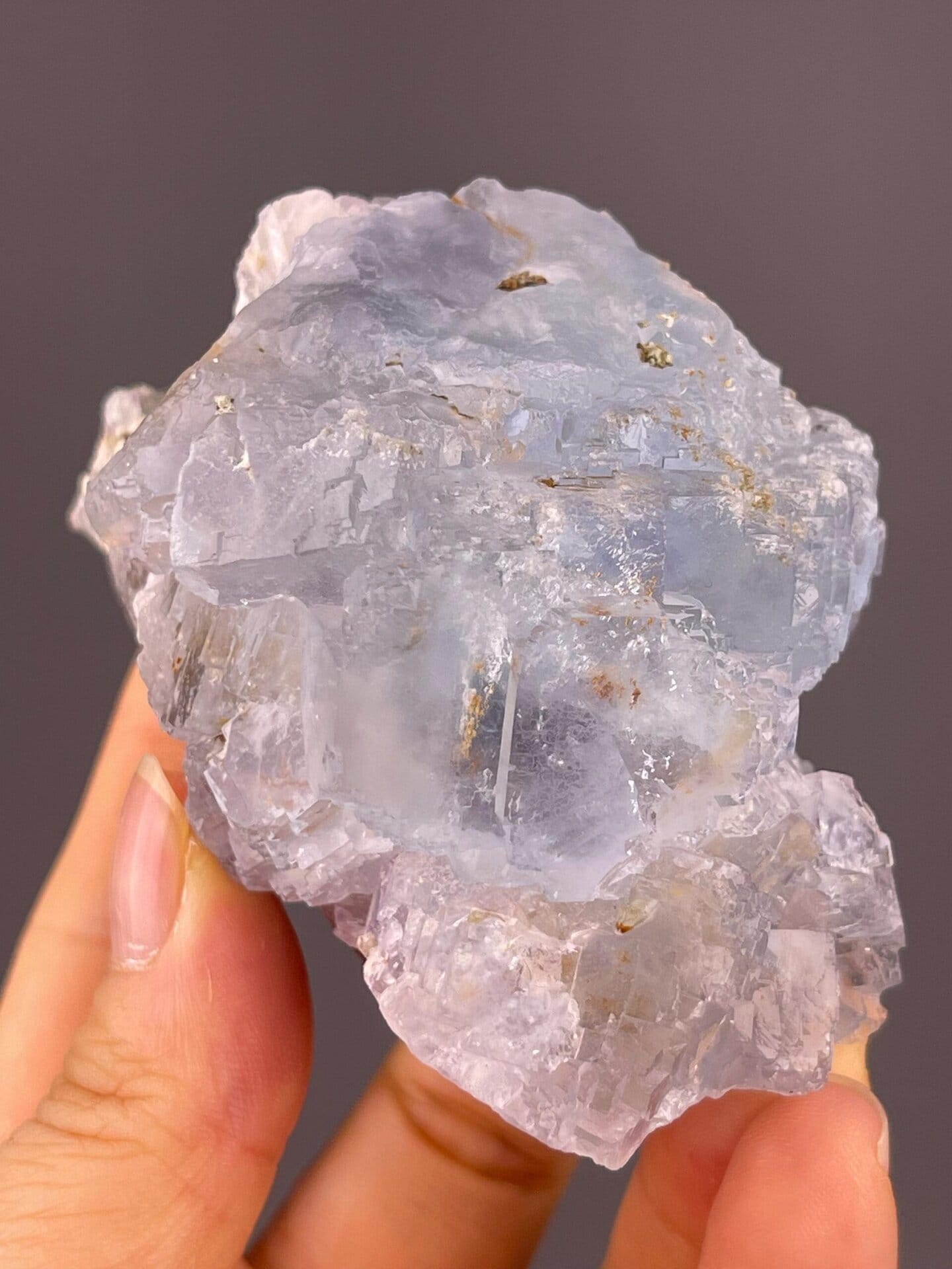 Rare blue fluorite from named Shangbao mine deposit, Hunan