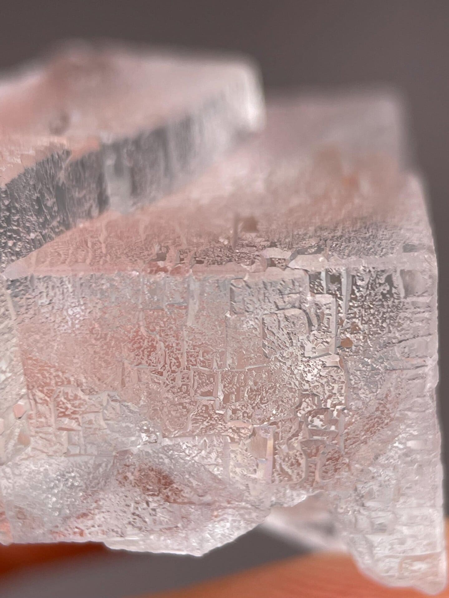 Soft blue fluorite twin with excellent transparency