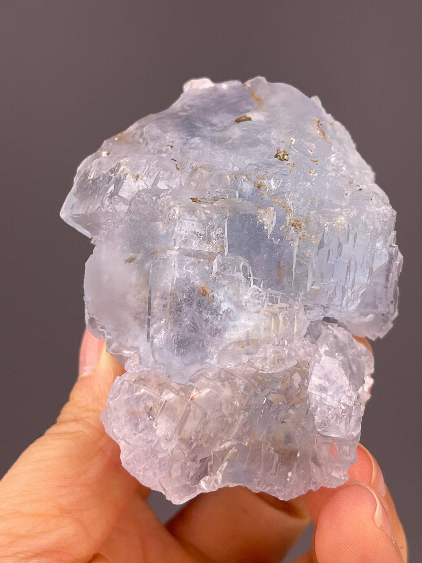 Collector blue fluorite from Shangbao Mine with vitreous luster