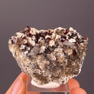 Garnet Feldspar and Smoky Quartz Cluster - Unique Natural Formation - Fujian, China - Perfect for Collectors