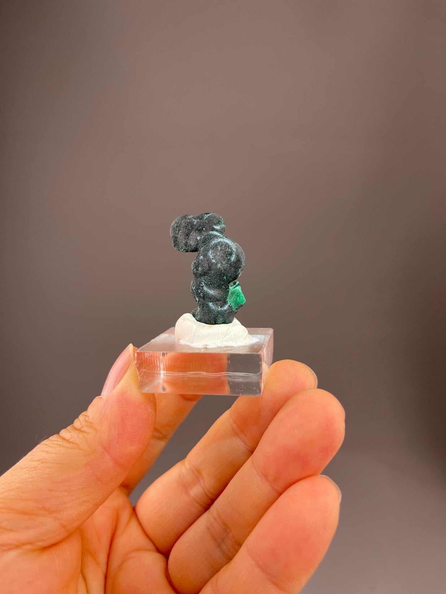 Cu₂(CO₃)(OH)₂ monoclinic malachite with botryoidal surface texture