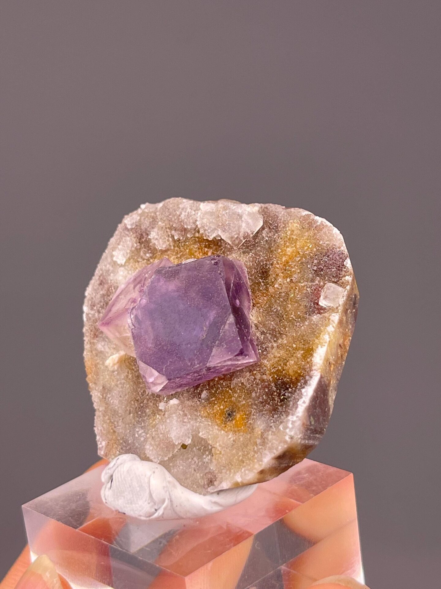 Purple fluorite with phantom, 1.06 oz, vitreous luster