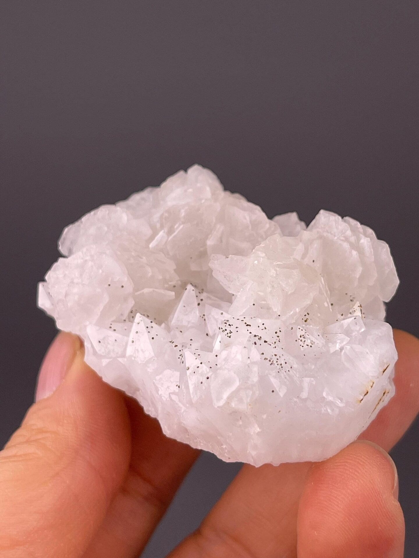 Quartz cluster with pyrite association, 2.47 oz