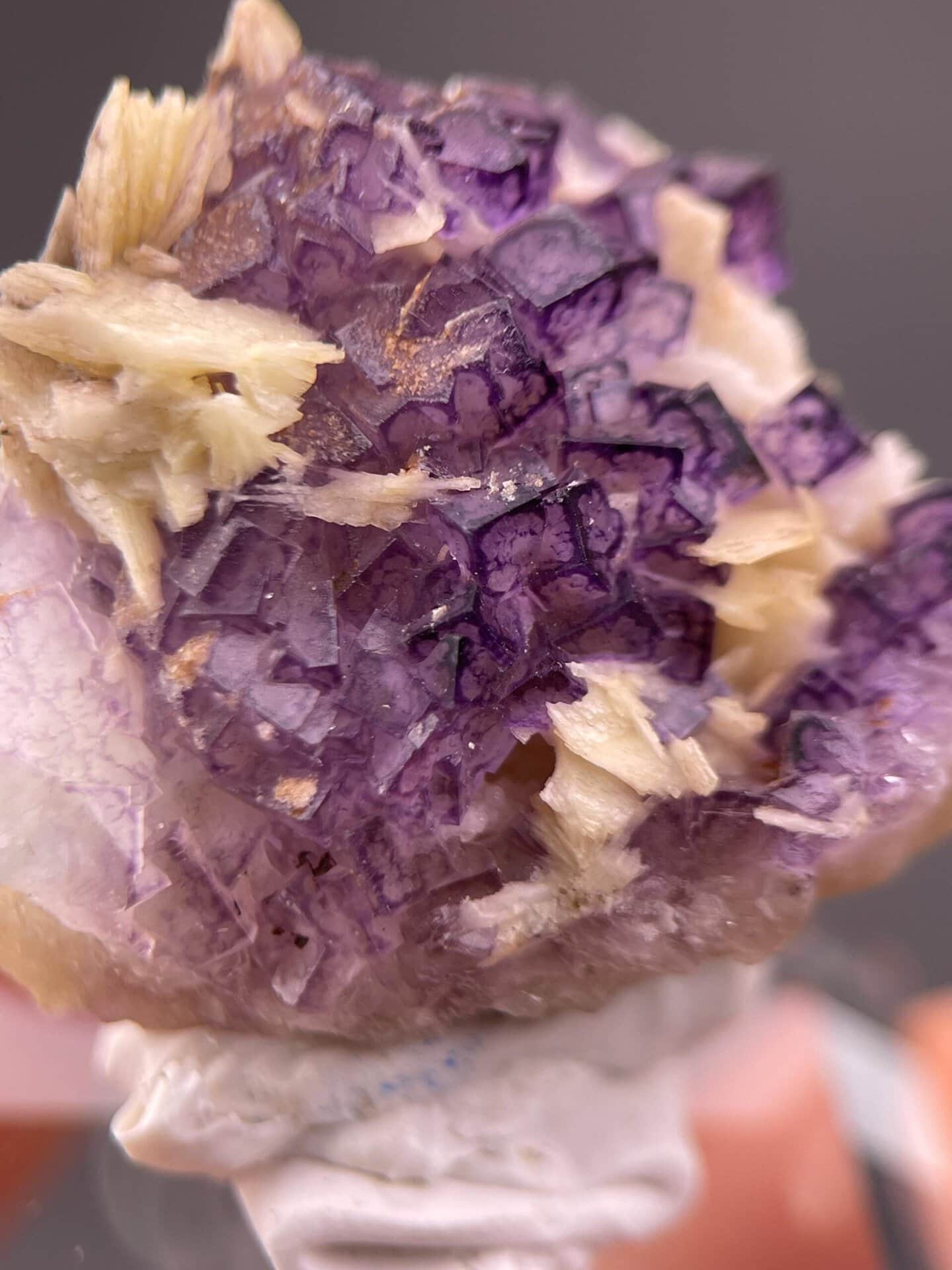 Collector fluorite specimen with complex cubic crystal forms