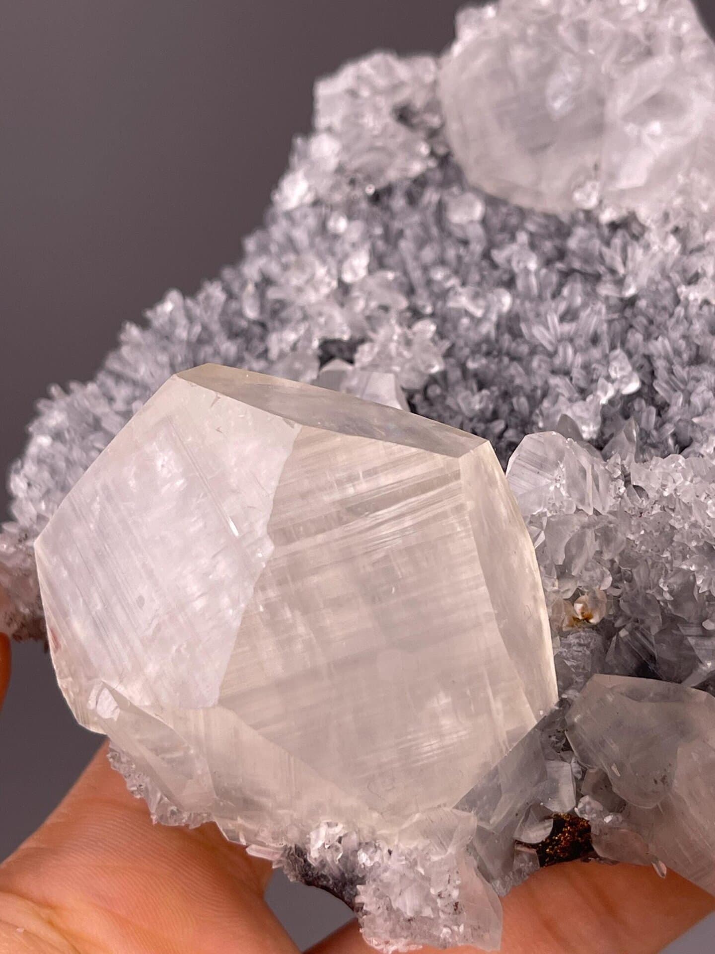 Natural calcite crystal display specimen, large 12.35 oz example