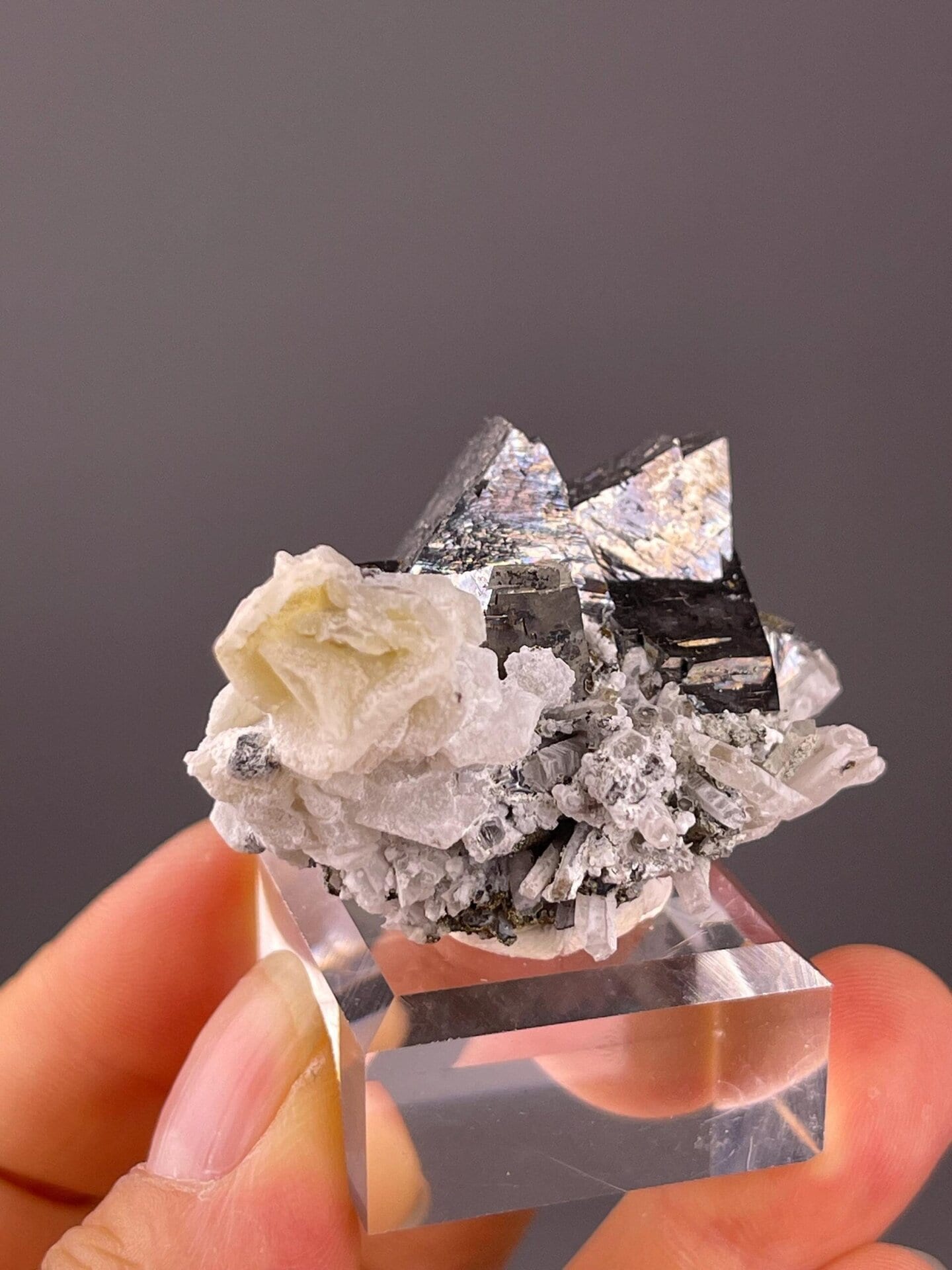 Metallic arsenopyrite crystal habit close-up