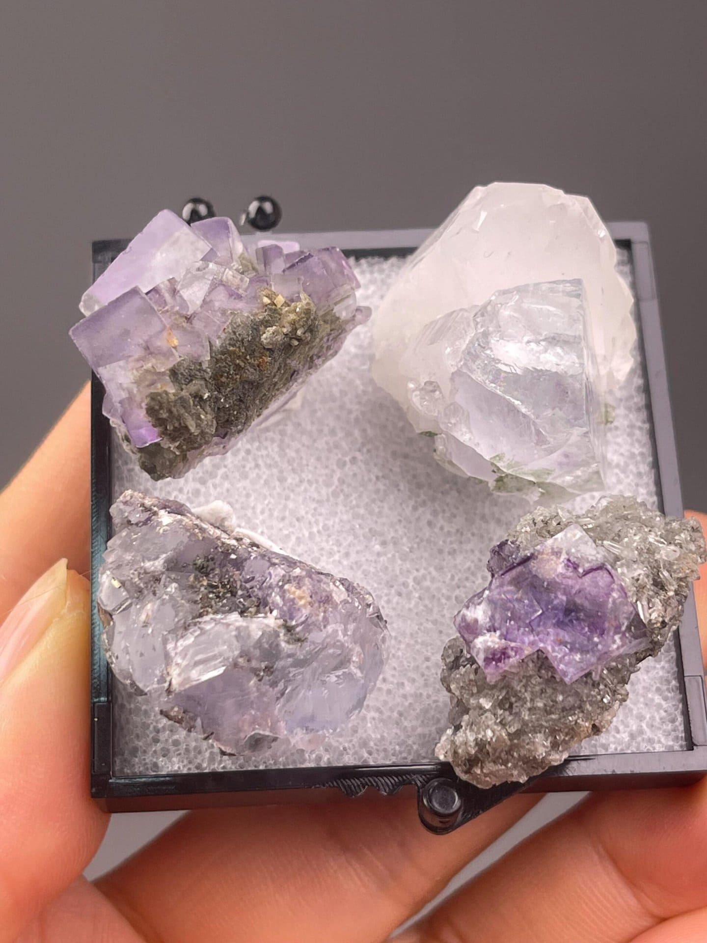 Individual purple fluorite crystal from Yaogangxian set