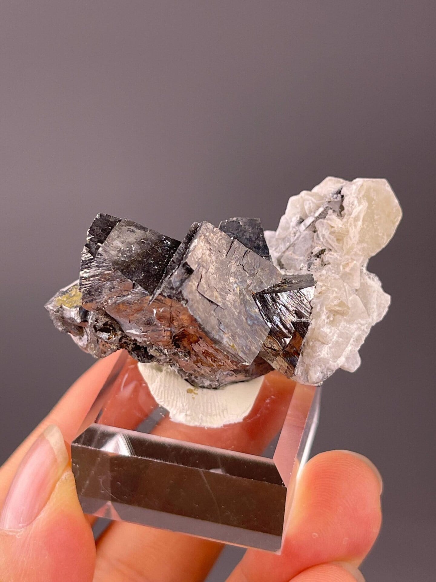 Full view of arsenopyrite quartz calcite specimen