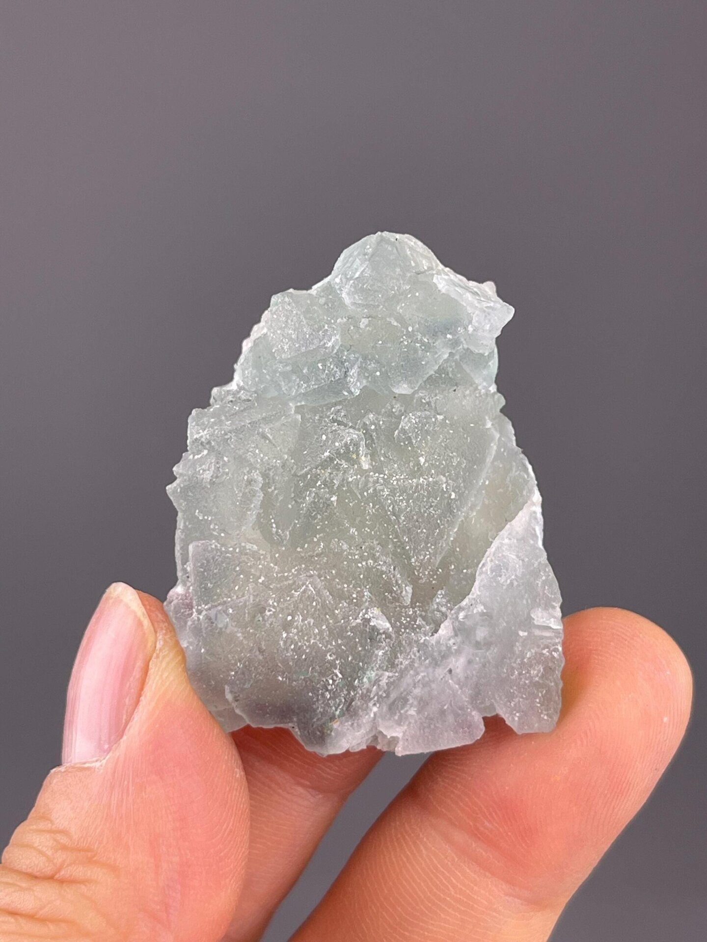 Green fluorite with sugary microcrystalline surface from Fujian