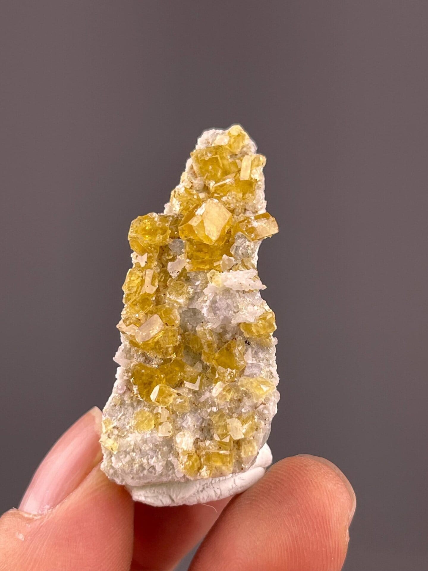Yellow fluorite cubic cluster specimen