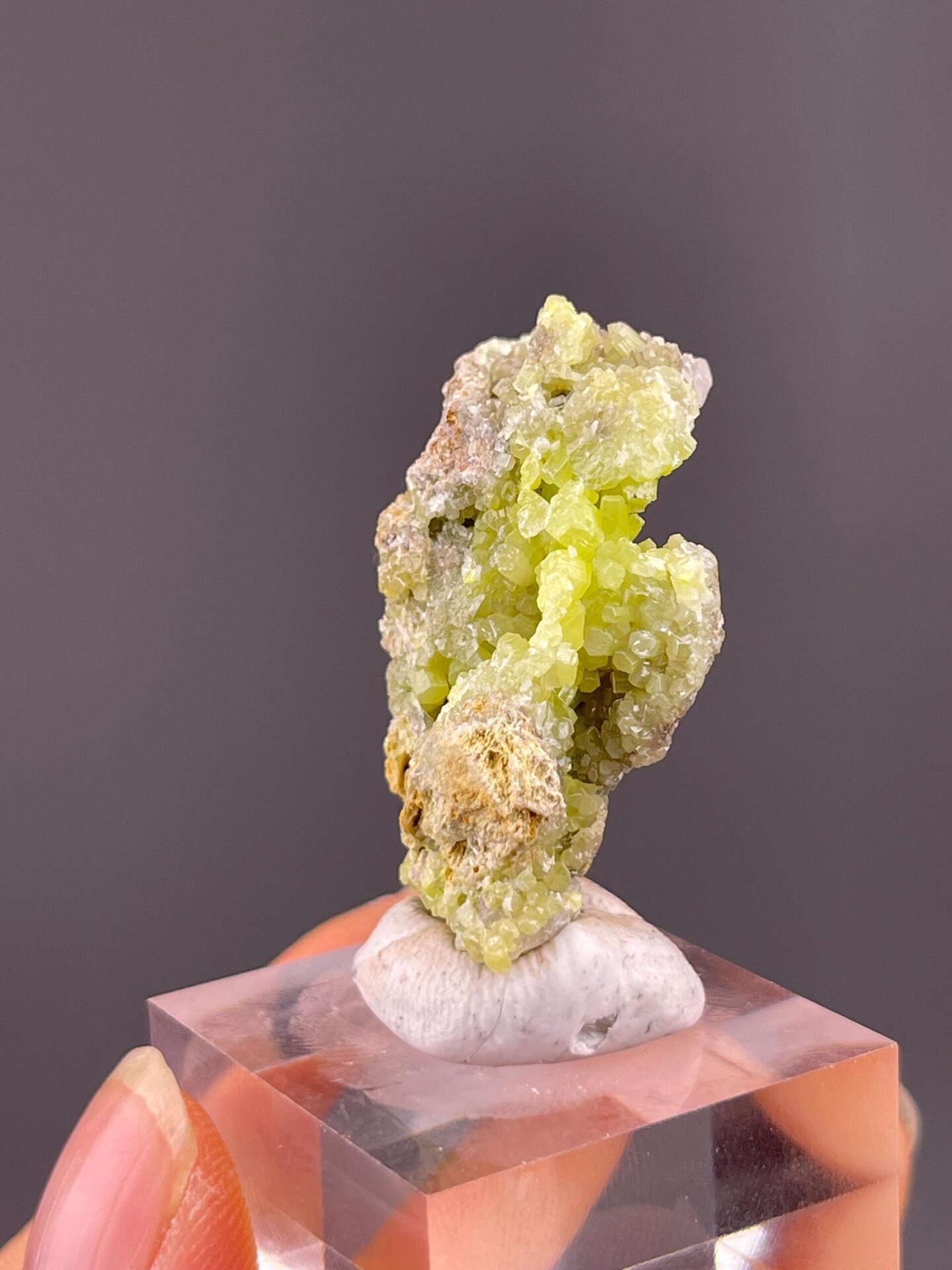 Bright green pyromorphite crystal detail