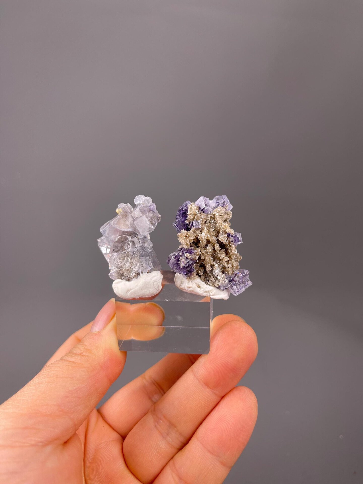 Porcelain clarity purple fluorite close-up