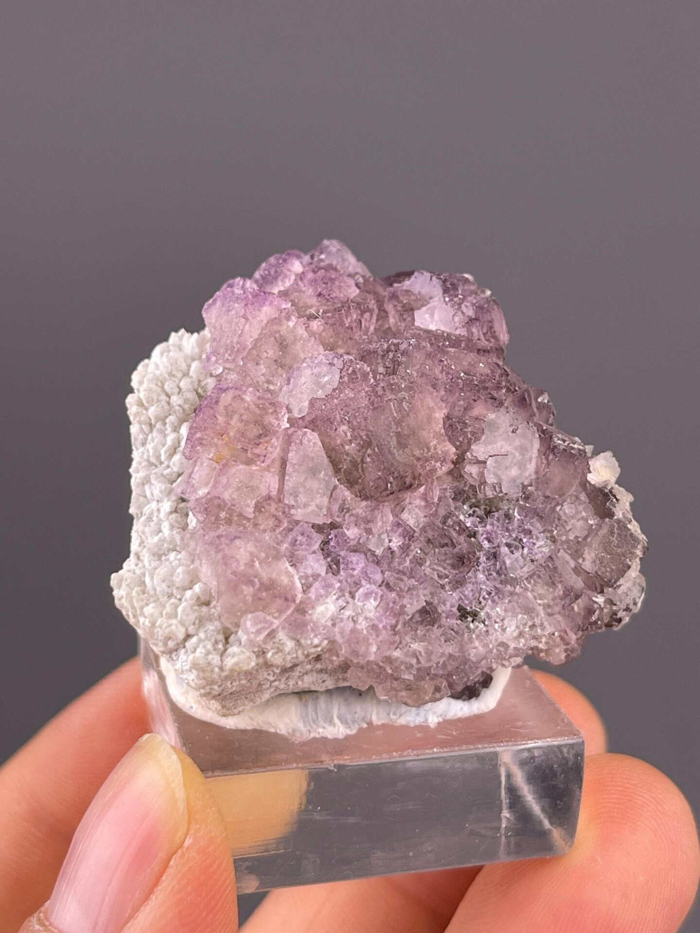 Purple fluorite long crystal side profile Guizhou