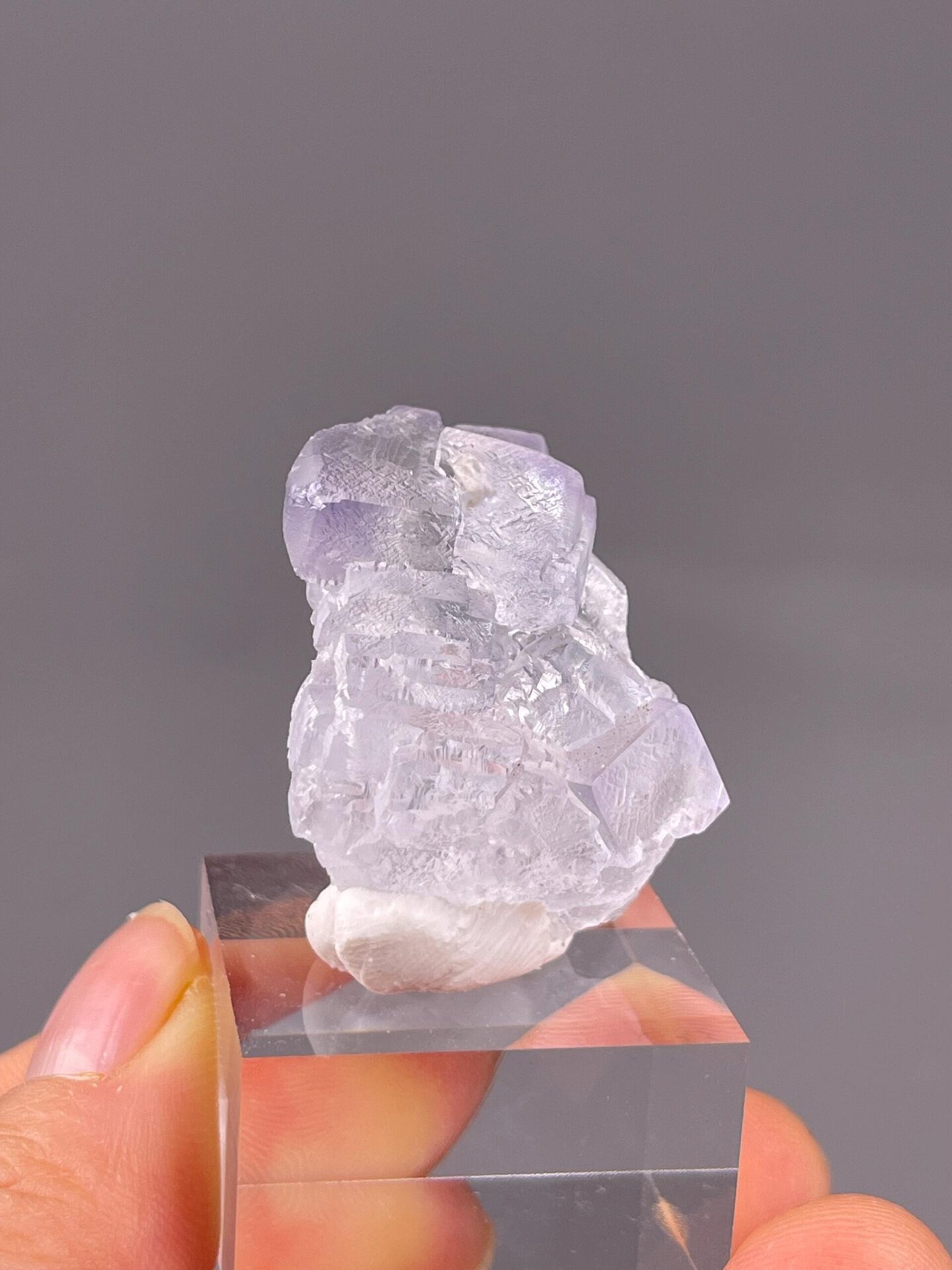 Side view of transparent fluorite from Yaogangxian Hunan