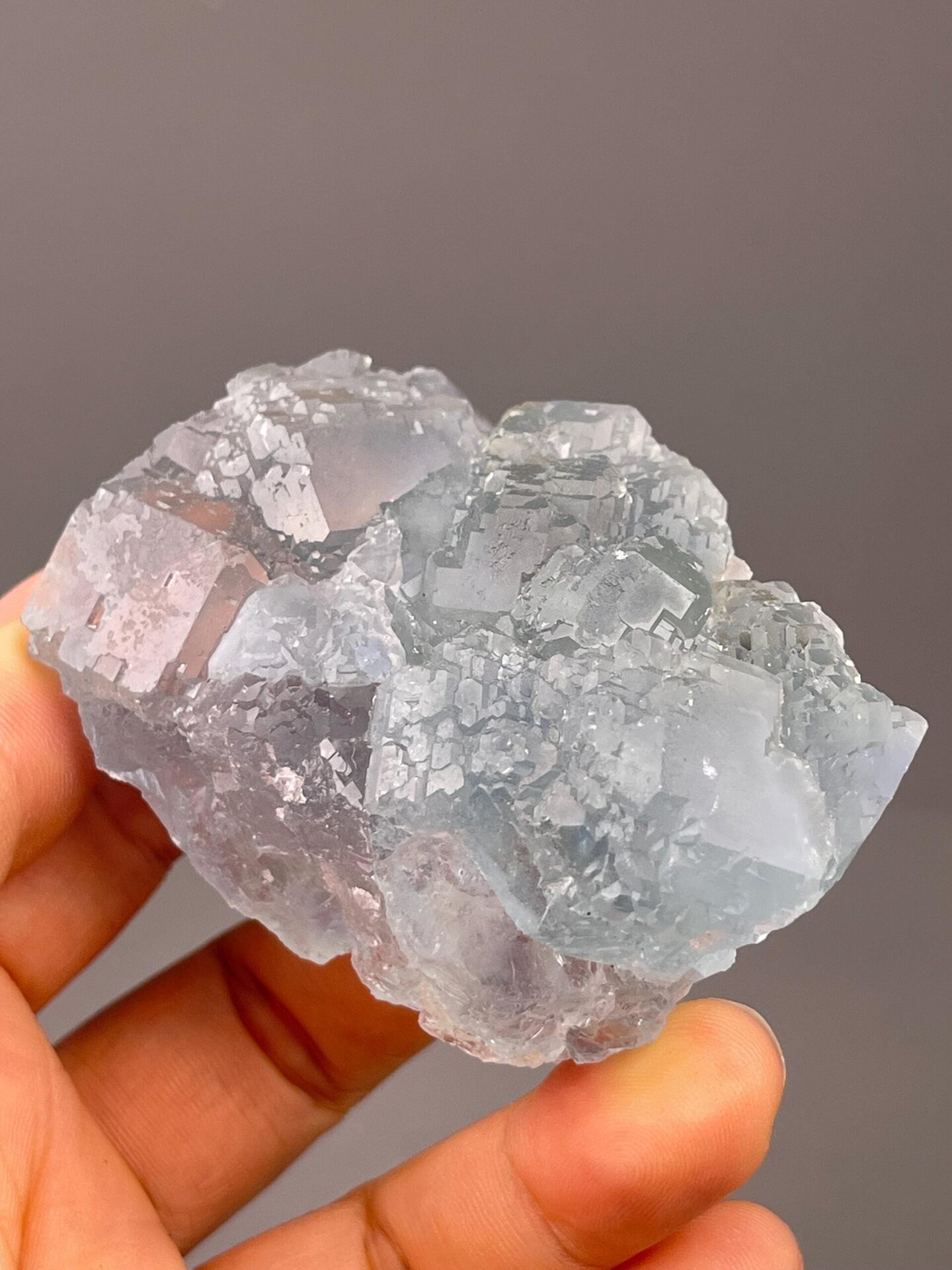 Blue-green fluorite matrix base