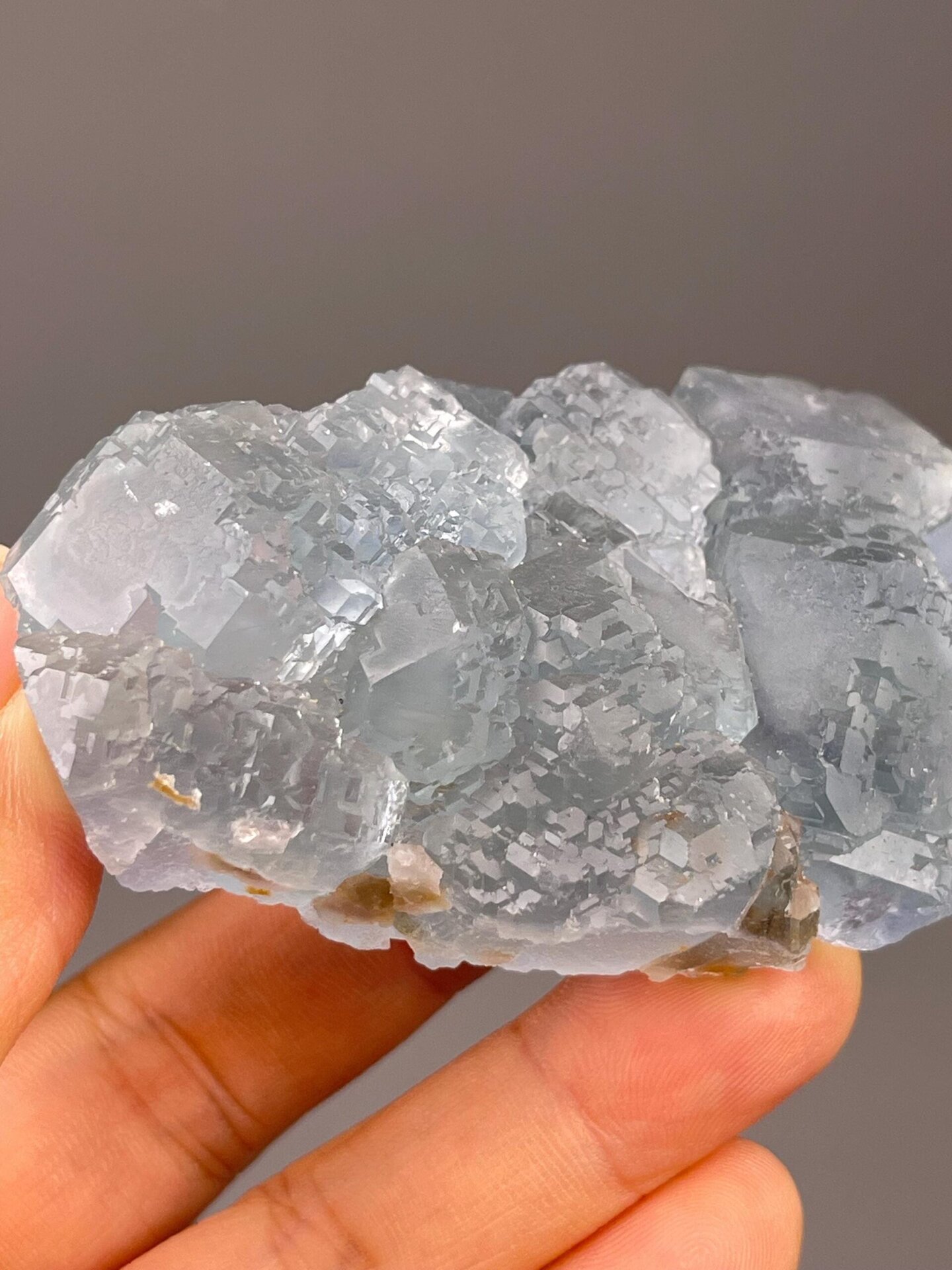 Blue-green fluorite overhead top-down view