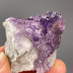 Purple Fluorite Cluster - QR Code Pattern - Guizhou Gem - Raw Mineral Gemstone