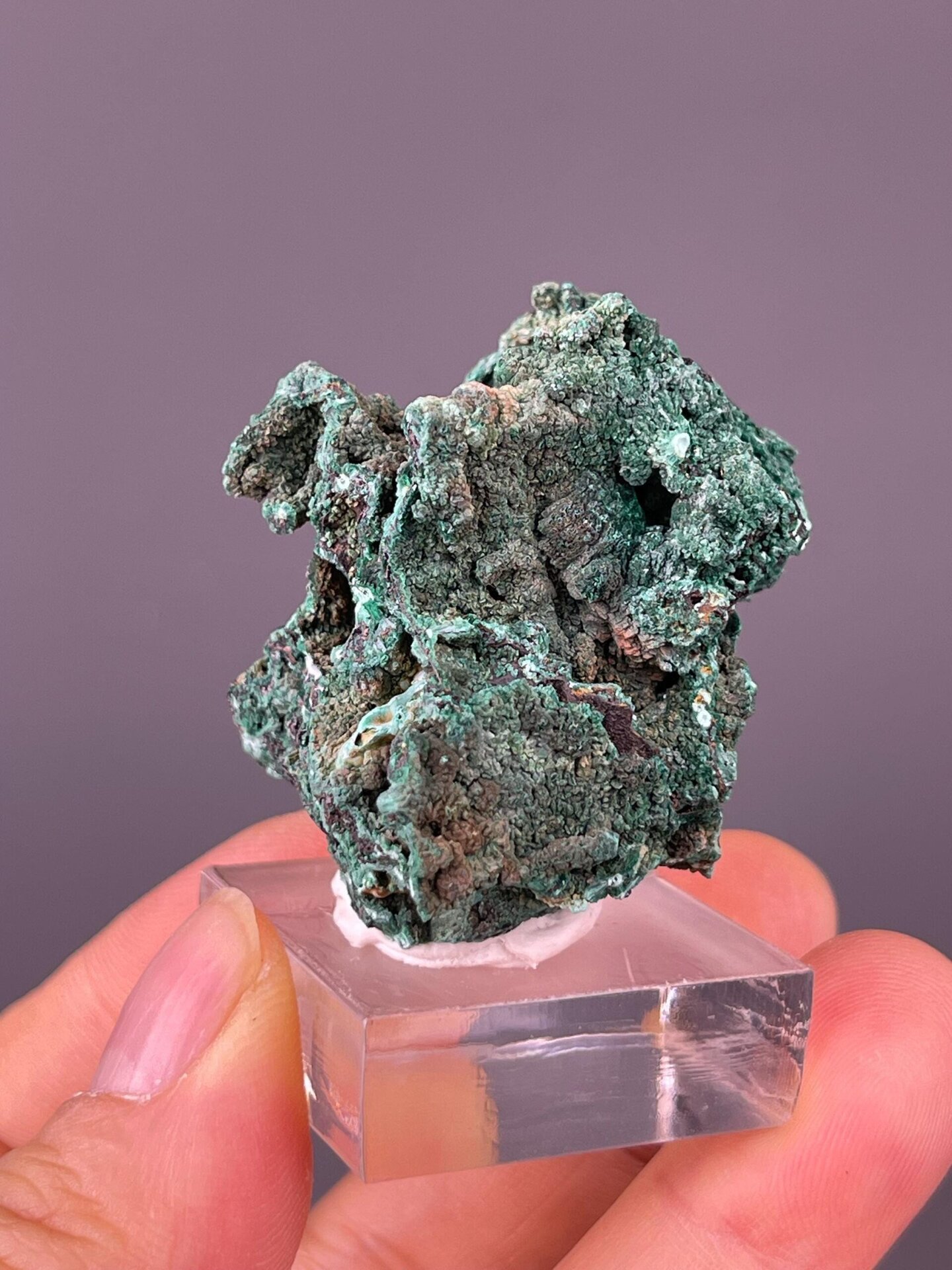 Malachite cluster side profile botryoidal habit