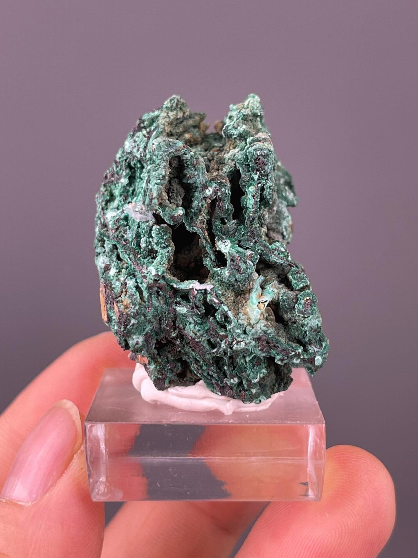 Malachite spherical formation surface texture detail