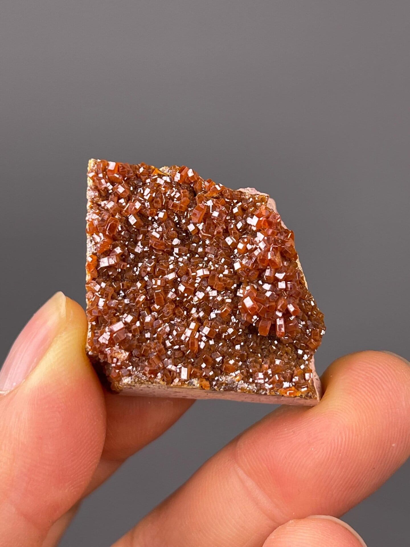 Vanadinite crystal cluster Morocco front view