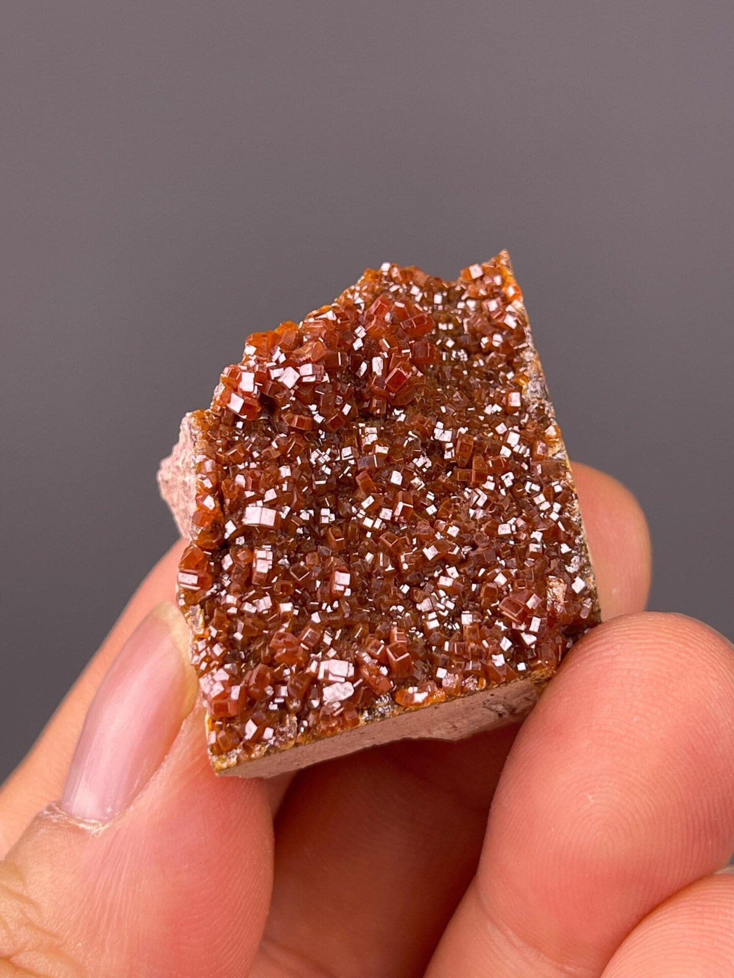 Vanadinite overhead top-down view