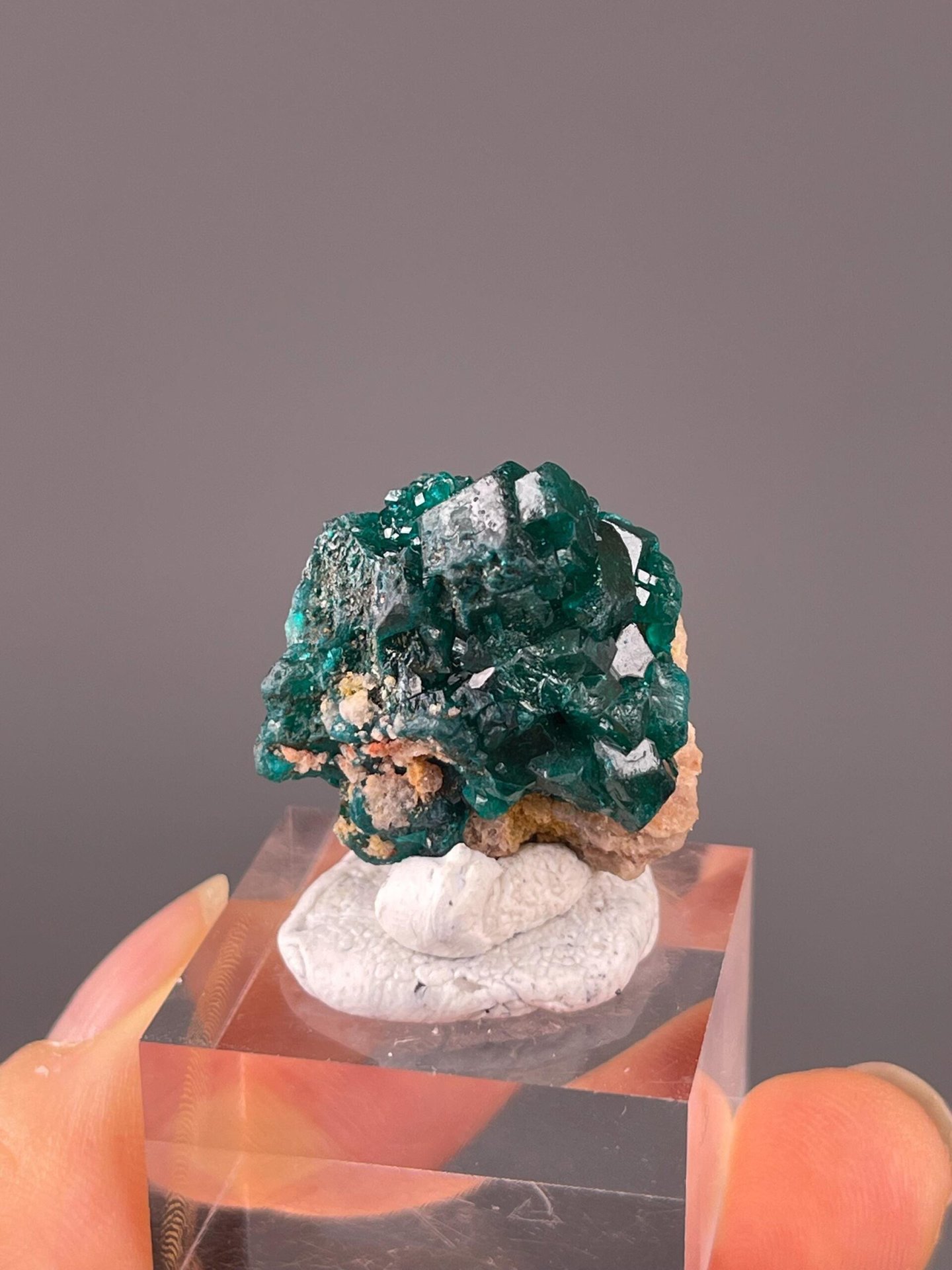 Dioptase crystal group arrangement close-up