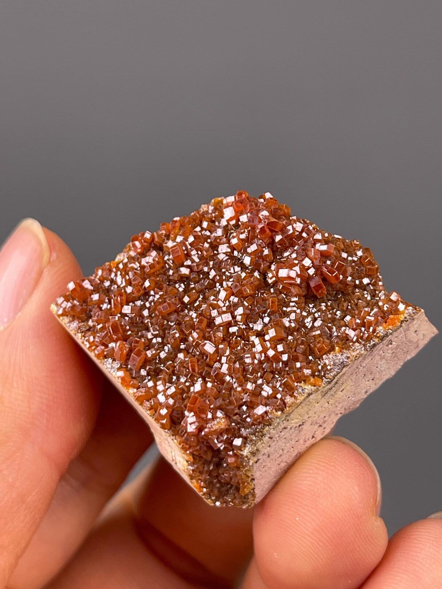 Full vanadinite specimen on white background