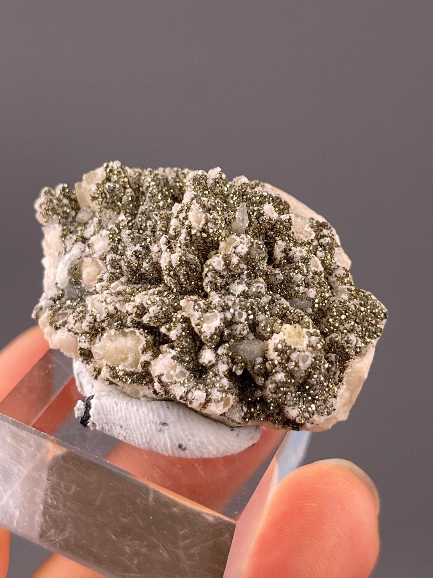 Pyrite dolomite mineral association close-up