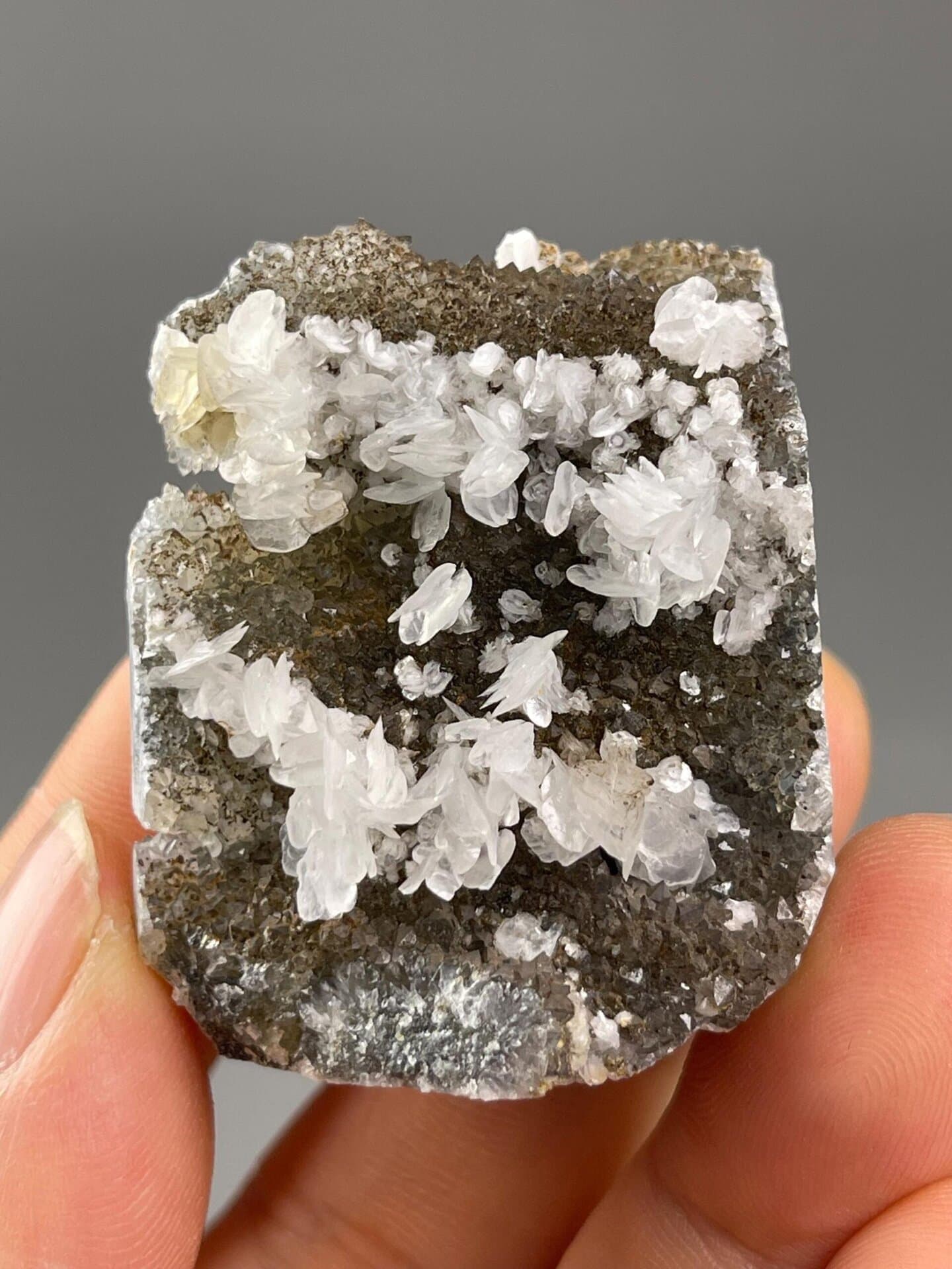 Calcite quartz cluster scale reference view
