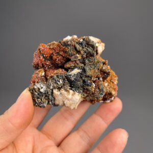 Vanadinite Crystal Cluster - Vibrant Red with Quartz and Barite - Morocco - Energy Healing Stone