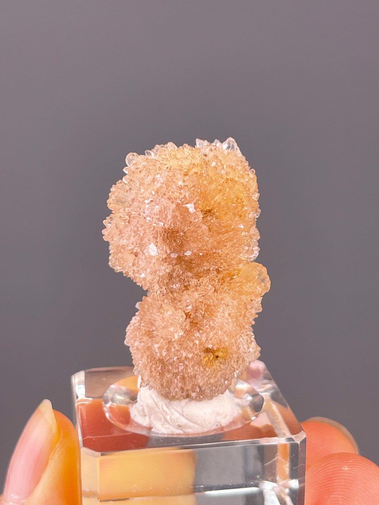 Needle-like gypsum crystals forming spherical clusters