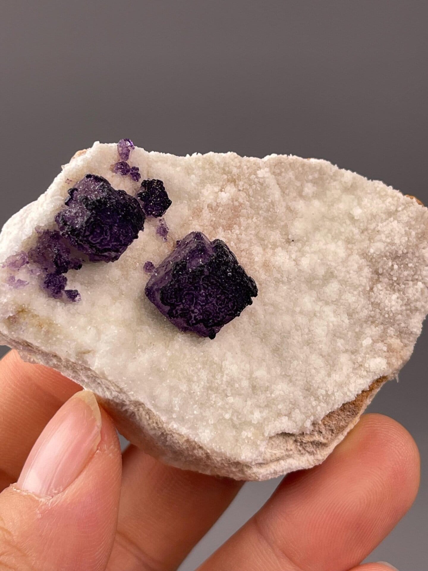 Scale reference of QR code pattern purple fluorite from Guizhou