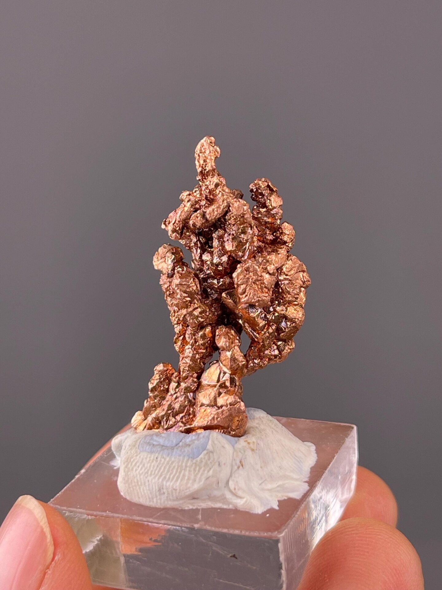 Front view of raw native copper nugget from Jiangxi