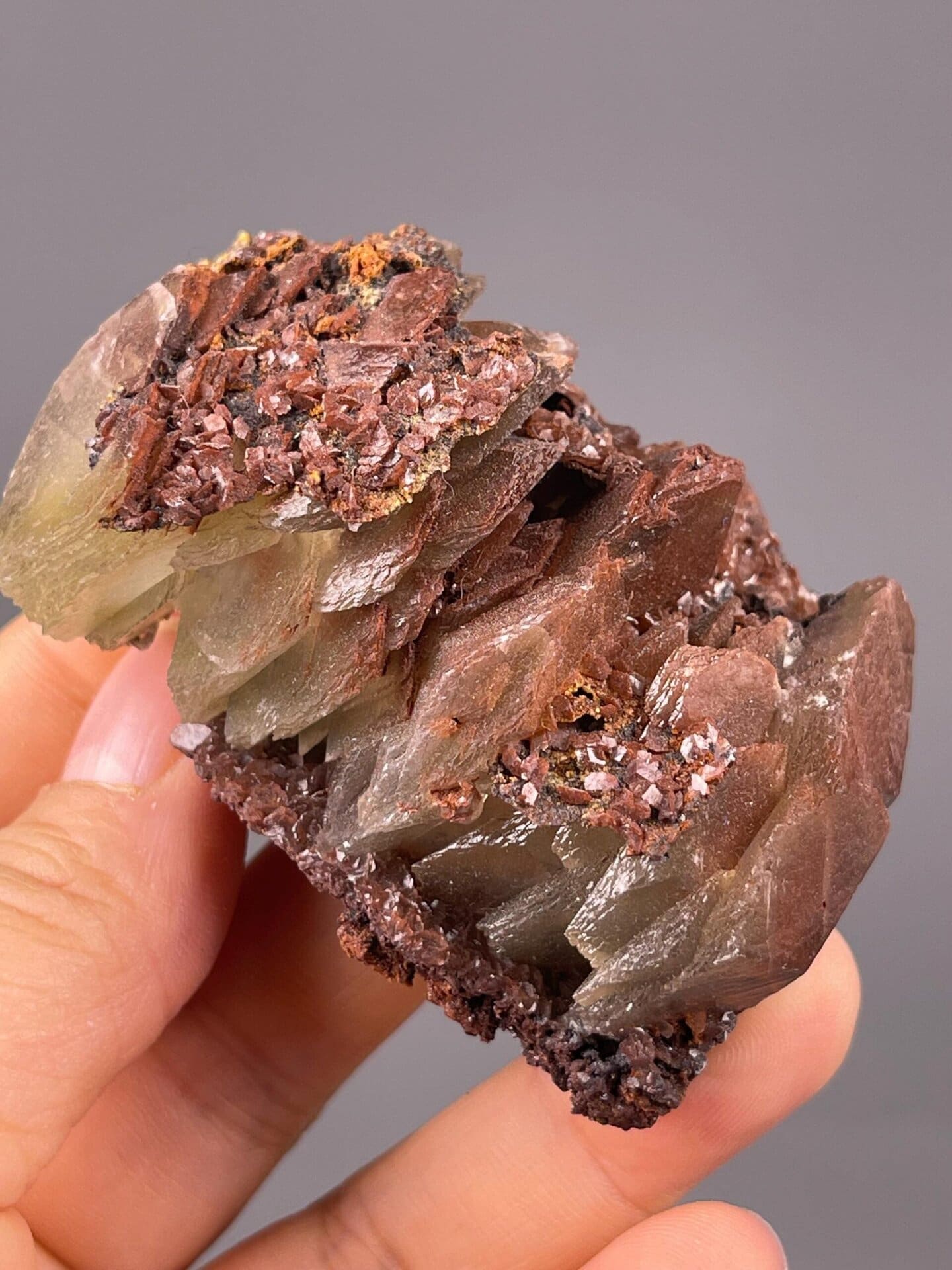Front view of stacked calcite tower from Daye Mine Hubei