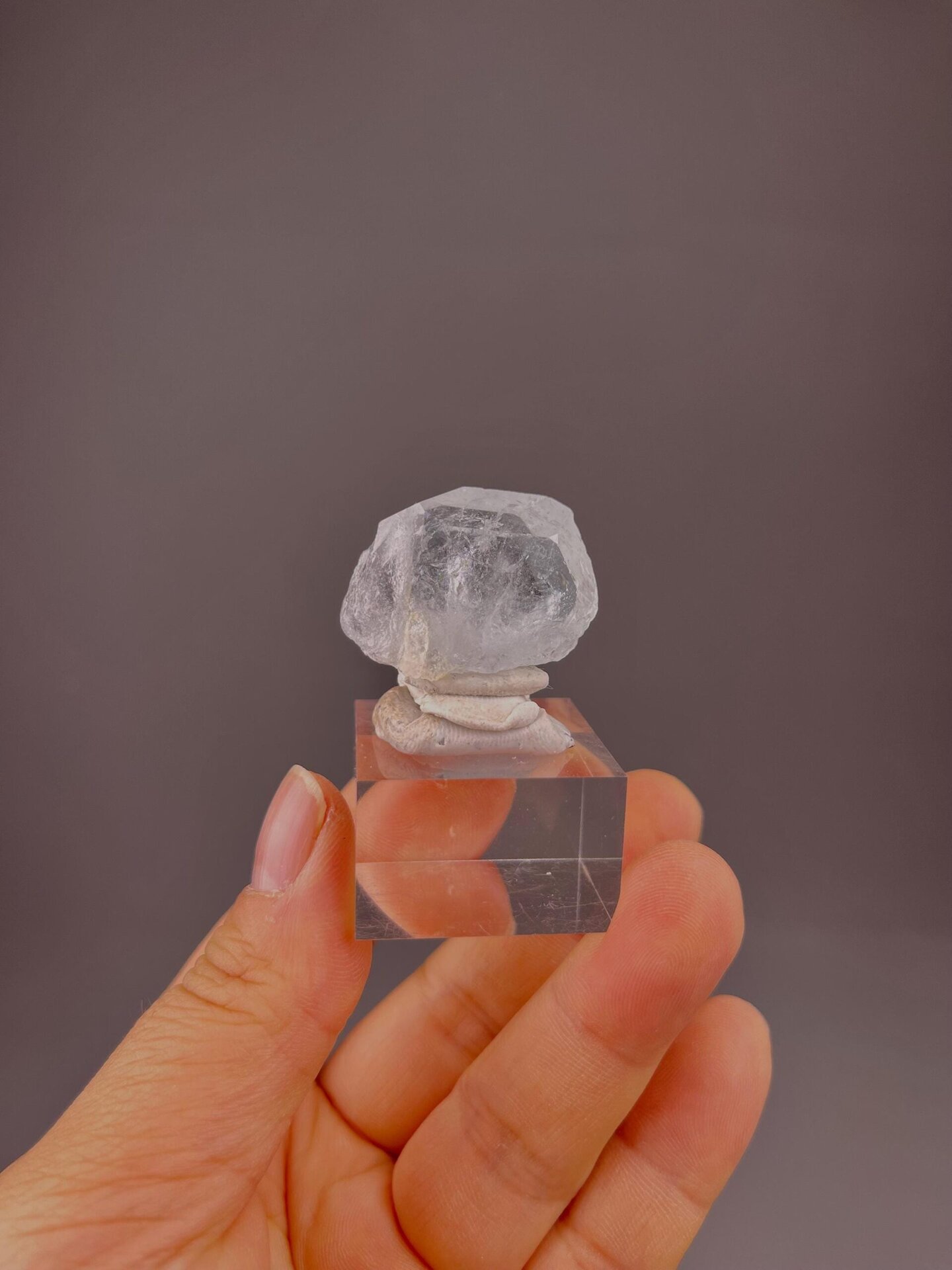Icy blue color of aquamarine crystal