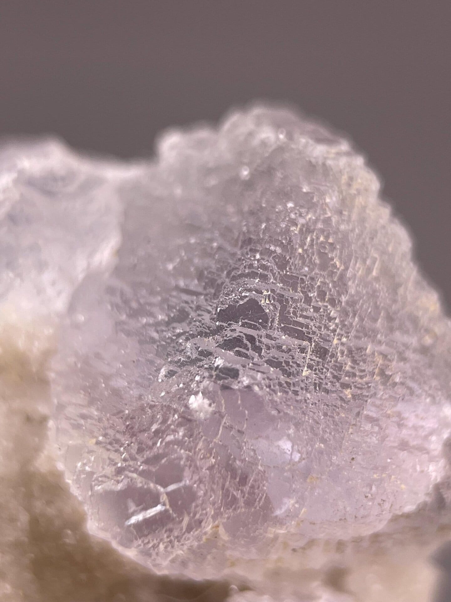 Back view of etched fluorite specimen