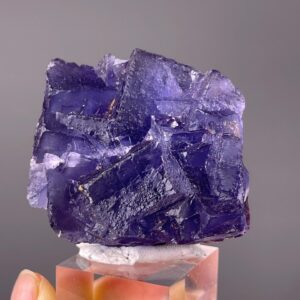 Vibrant Deep Purple Fluorite Cluster - Cubic Patterns - Guizhou Origin - Healing Energy Crystal