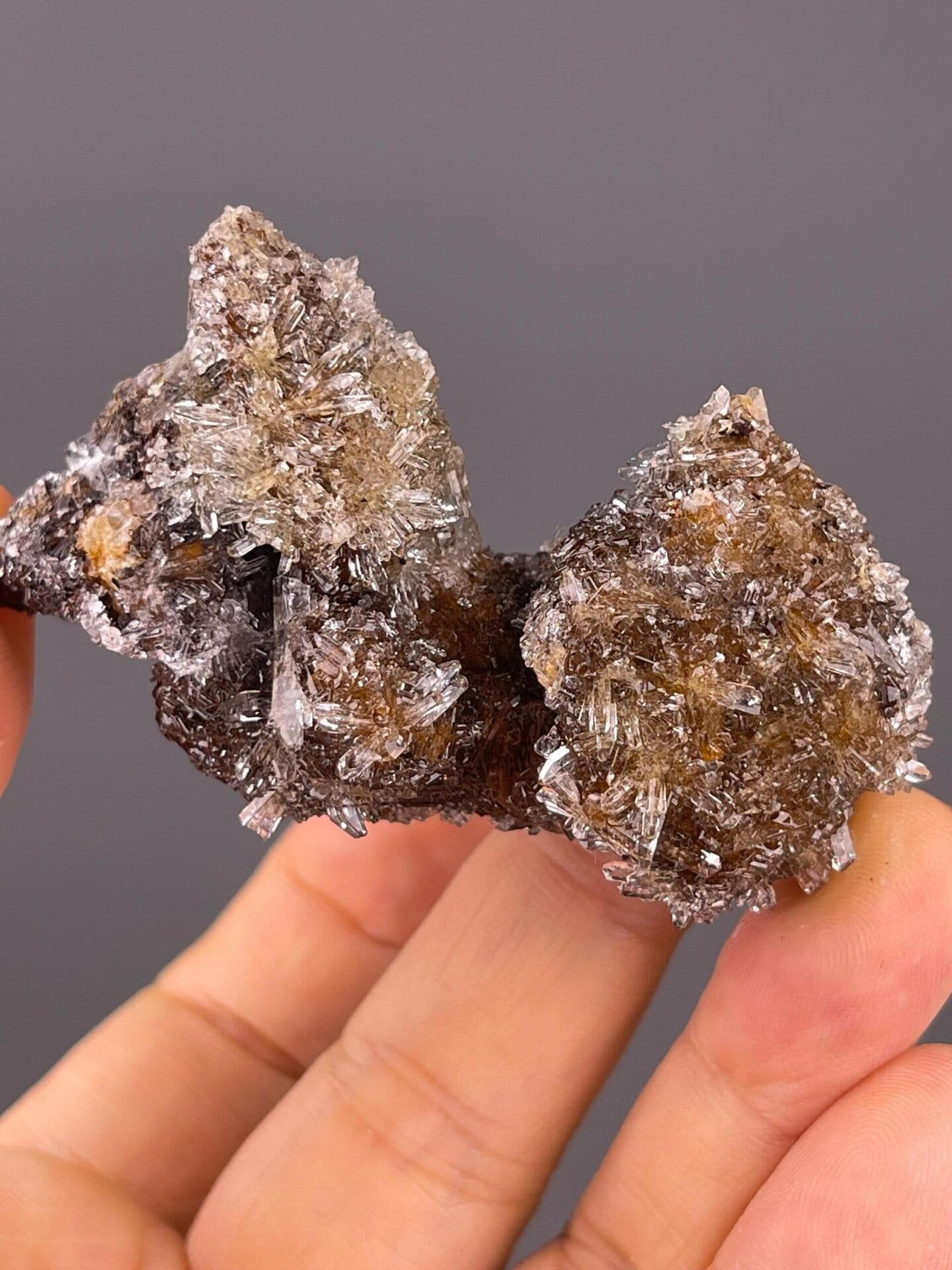 Top view of gypsum needle crystal flower