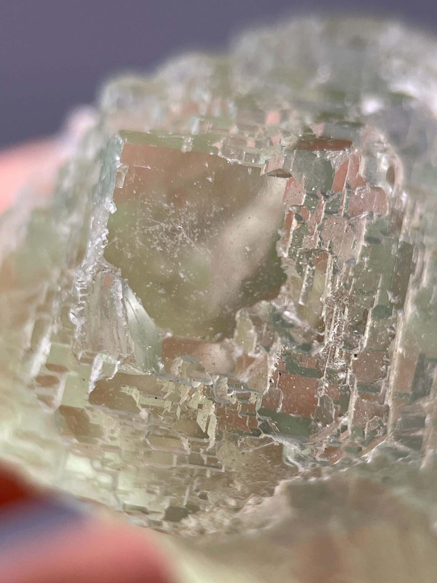 Quartz microcrystal texture detail on fluorite