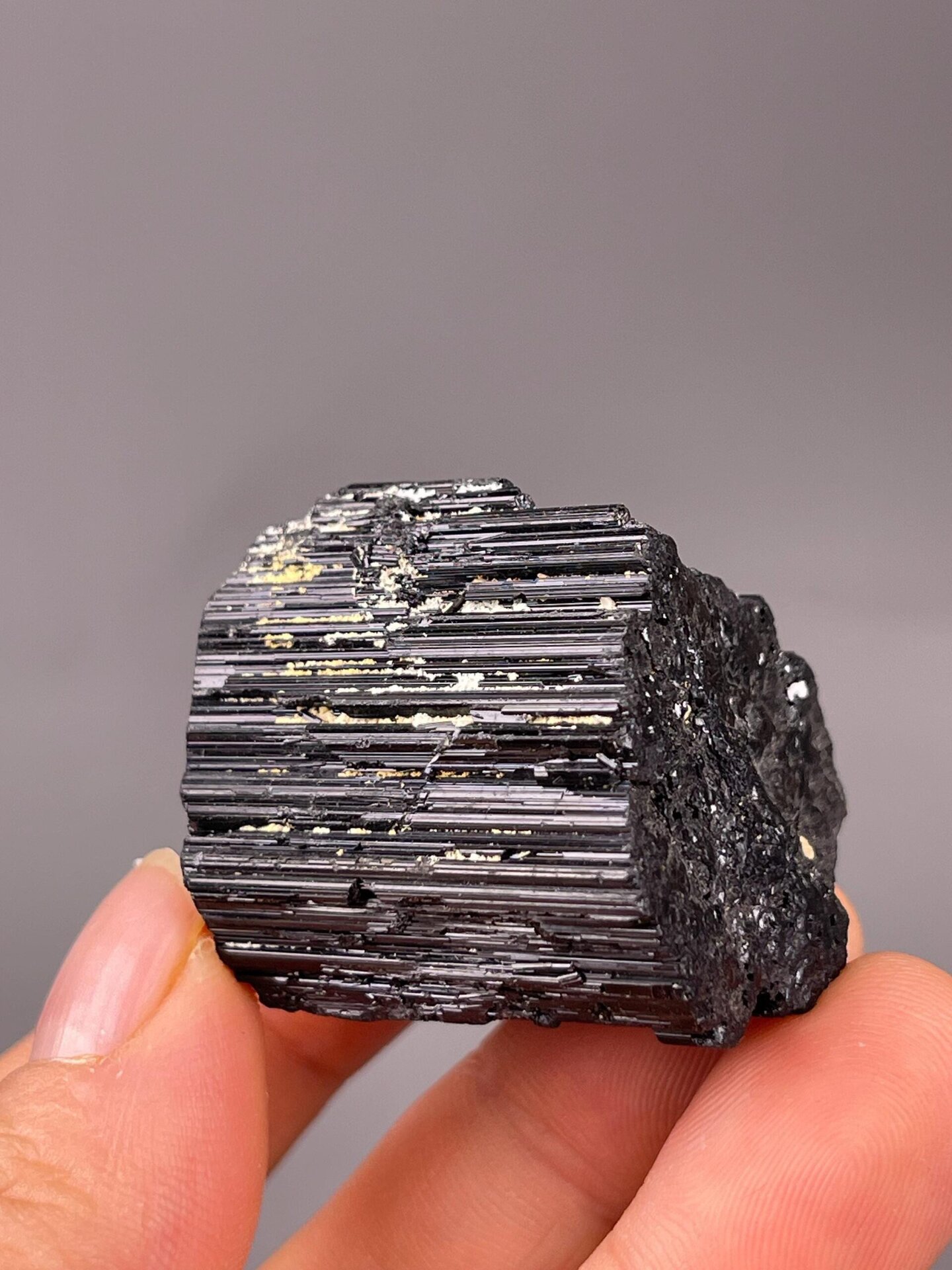 Scale reference of black tourmaline schorl cluster