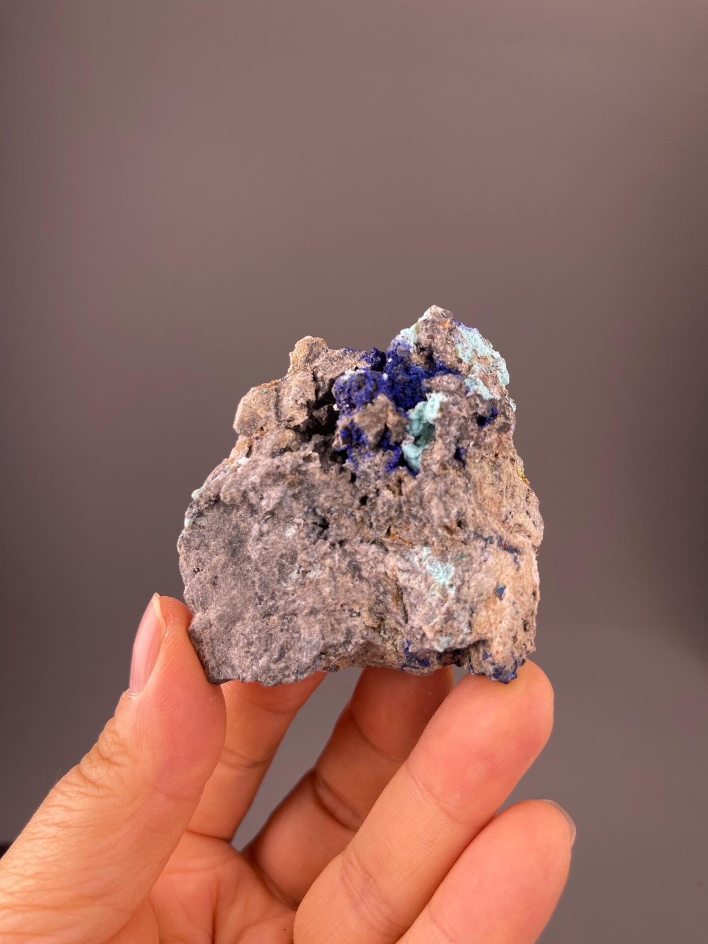 Scale reference of malachite azurite cluster from China