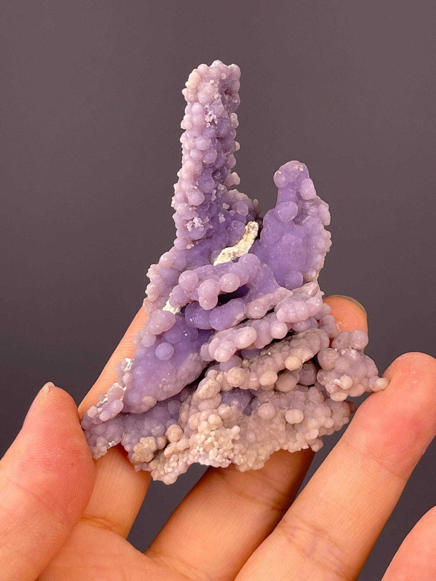 Front view of botryoidal grape agate cluster from Sulawesi