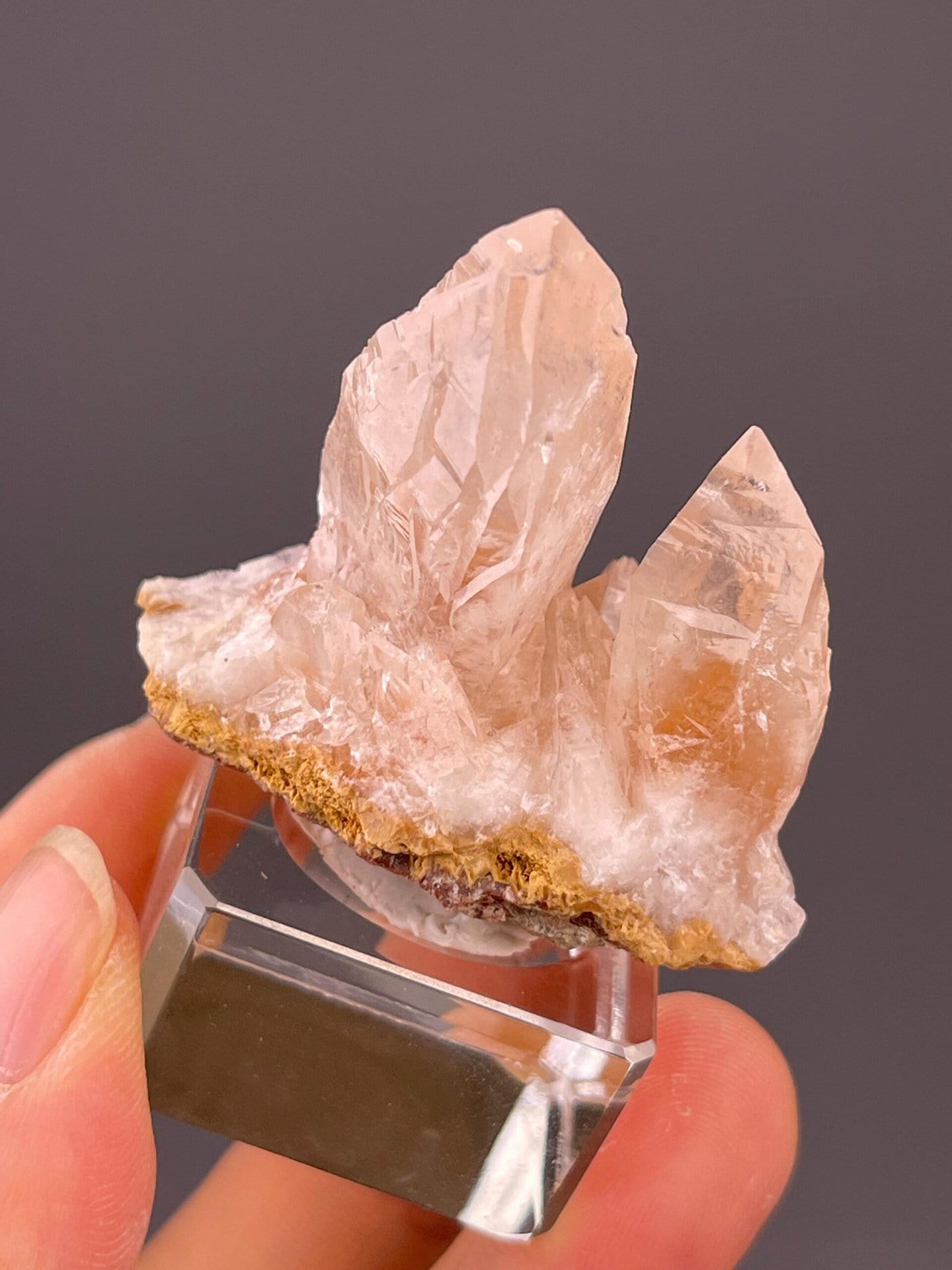 Back view of blue-white fluorite specimen