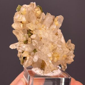 Quartz Cluster Display - Epidote-Included Lodolite - Sichuan, China - Perfect for Collectors