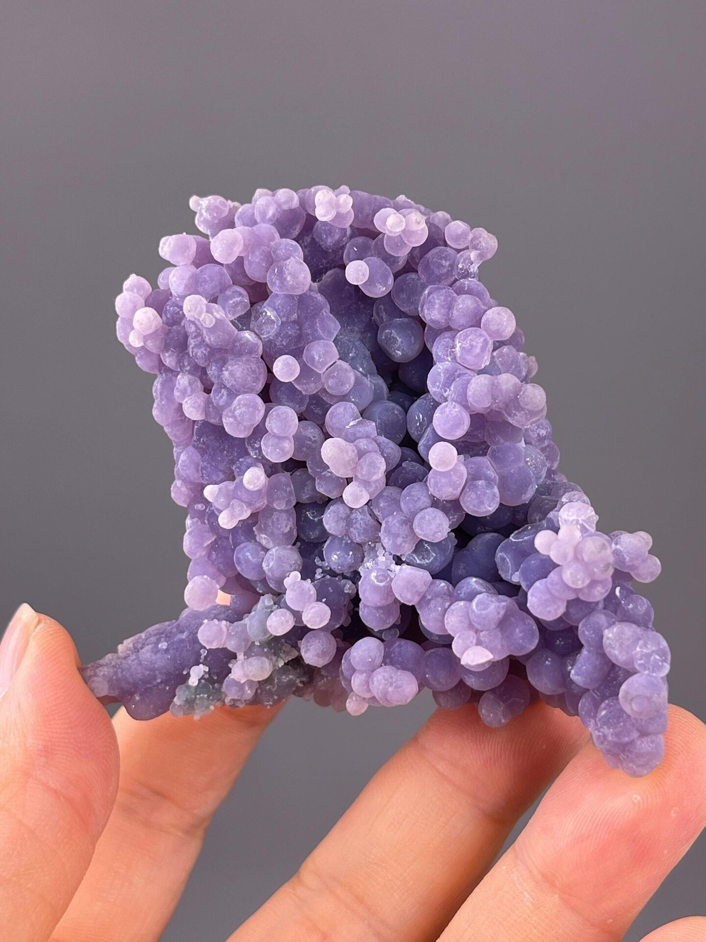 Side view of Indonesian grape agate cluster