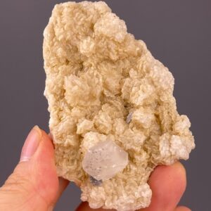 Rare Clear Fluorite Crystal on Dolomite - Raw Mineral with Unique Inclusions - China