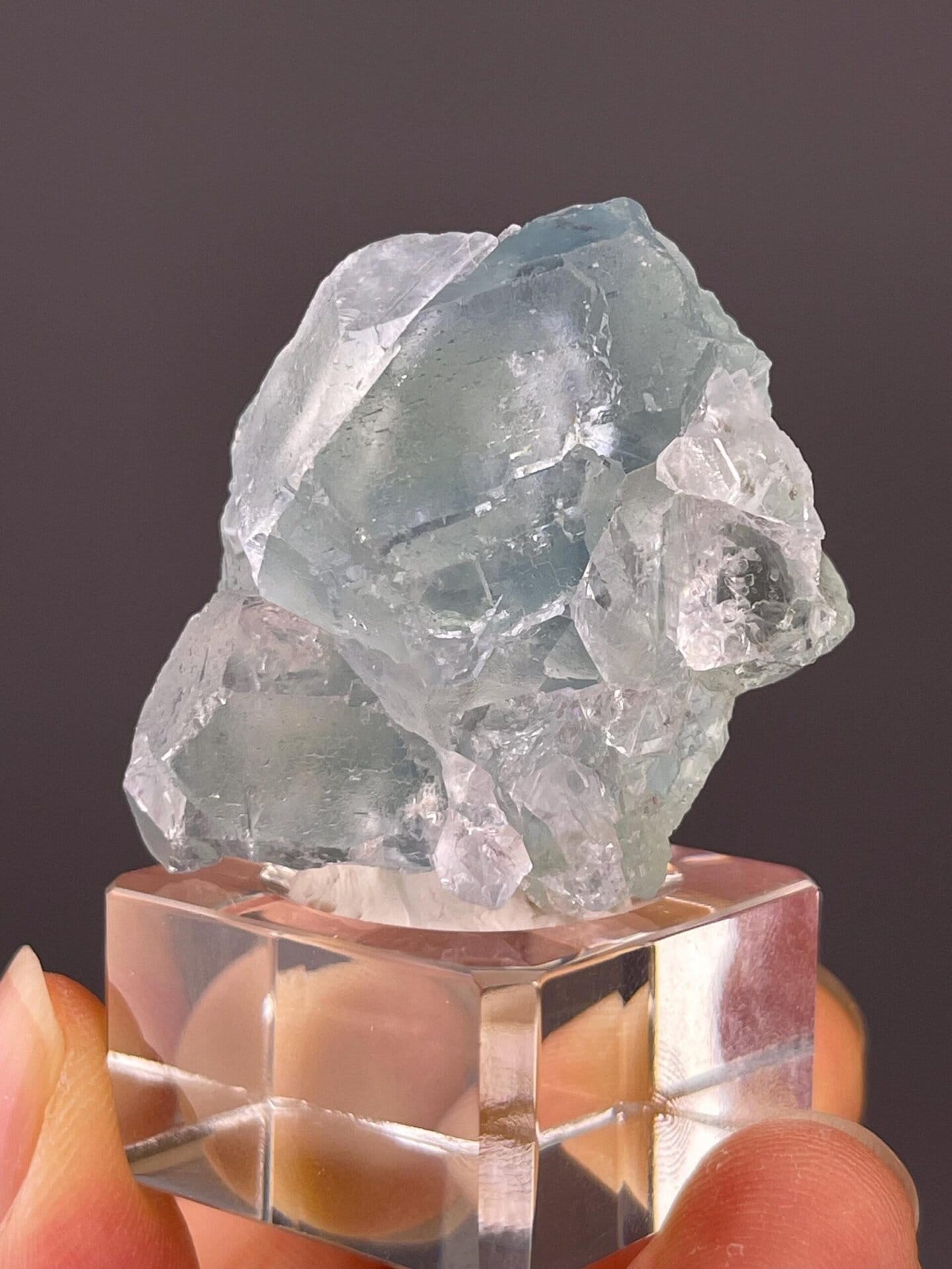 Detail of blue zoning and transparency in fluorite