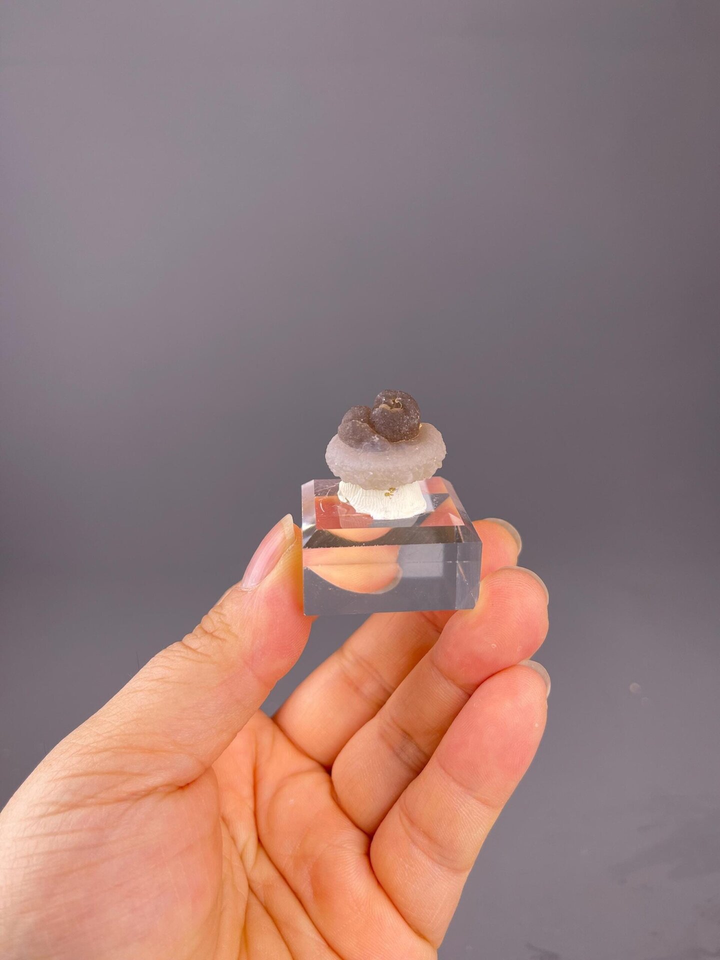 Rare panda calcite, miniature botryoidal formation, China