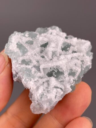 Rare Green Fluorite Mineral with Druzy Quartz Coating - Exquisite Fujian Specimen - Ideal for Collectors